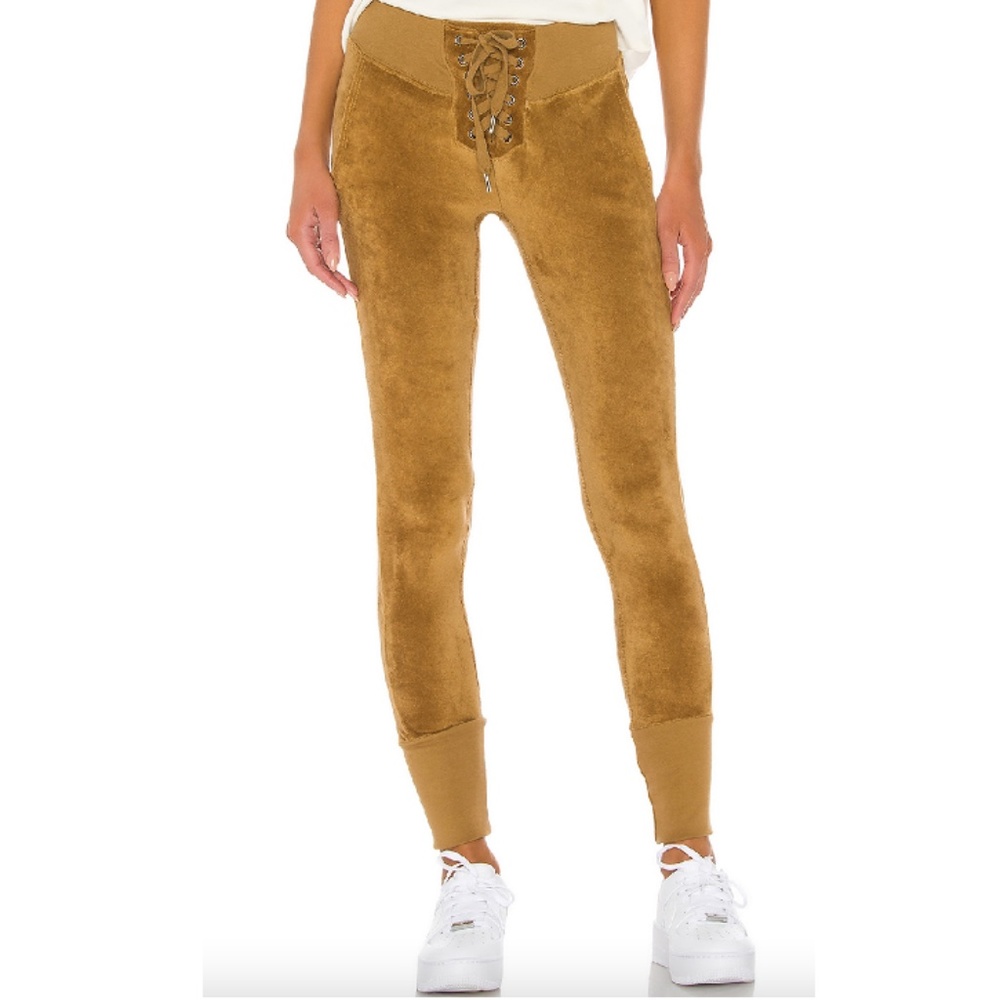 NSF Maddox Lace Front Sweatpant in Gold
